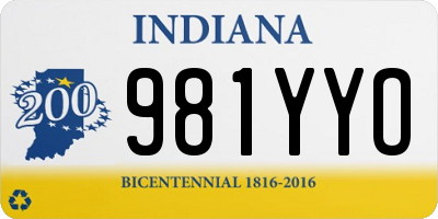 IN license plate 981YYO
