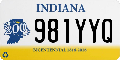 IN license plate 981YYQ
