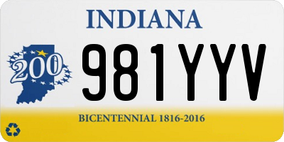 IN license plate 981YYV