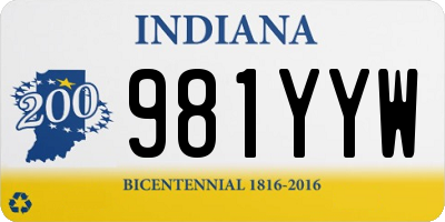 IN license plate 981YYW