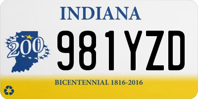 IN license plate 981YZD