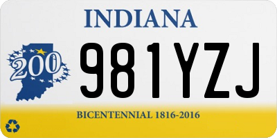 IN license plate 981YZJ