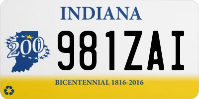 IN license plate 981ZAI