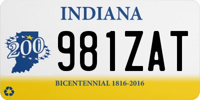 IN license plate 981ZAT