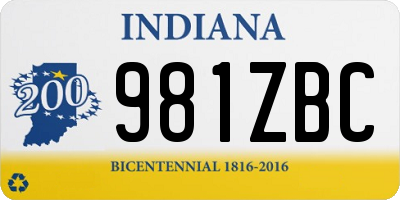 IN license plate 981ZBC