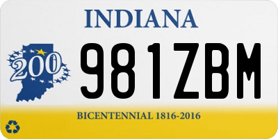 IN license plate 981ZBM