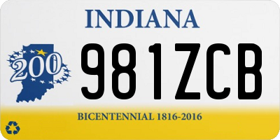 IN license plate 981ZCB