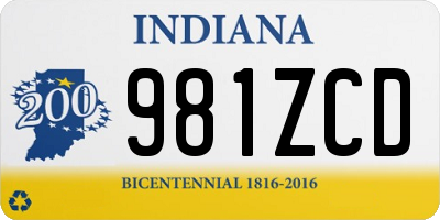 IN license plate 981ZCD