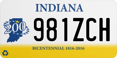 IN license plate 981ZCH