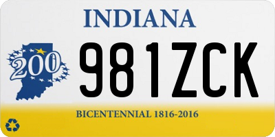 IN license plate 981ZCK