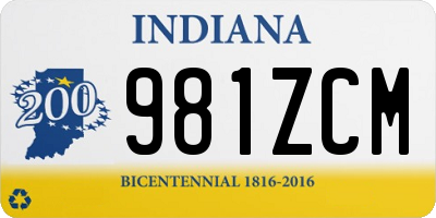 IN license plate 981ZCM