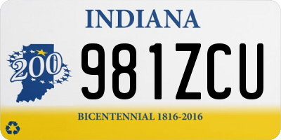 IN license plate 981ZCU