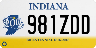 IN license plate 981ZDD