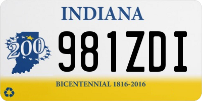 IN license plate 981ZDI