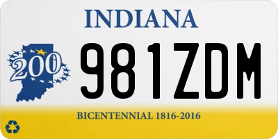 IN license plate 981ZDM