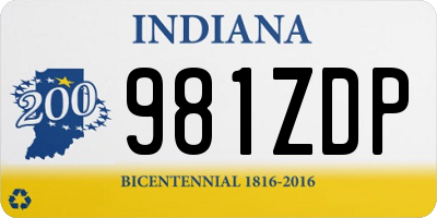 IN license plate 981ZDP