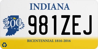 IN license plate 981ZEJ