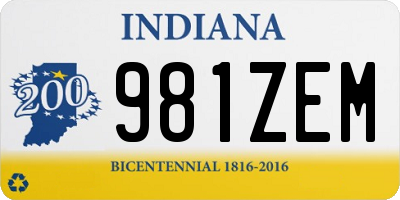 IN license plate 981ZEM