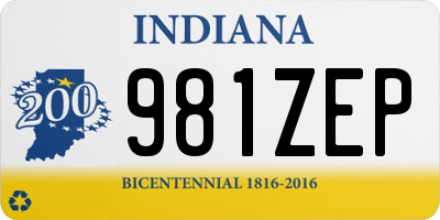 IN license plate 981ZEP