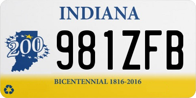 IN license plate 981ZFB