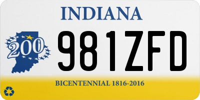 IN license plate 981ZFD
