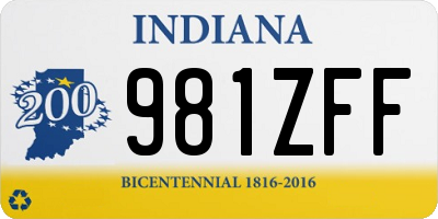 IN license plate 981ZFF