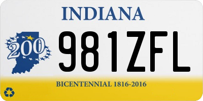 IN license plate 981ZFL