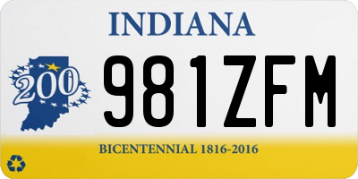 IN license plate 981ZFM