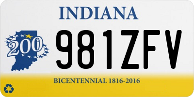 IN license plate 981ZFV