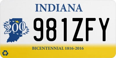 IN license plate 981ZFY