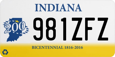 IN license plate 981ZFZ