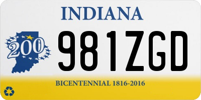 IN license plate 981ZGD