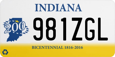 IN license plate 981ZGL