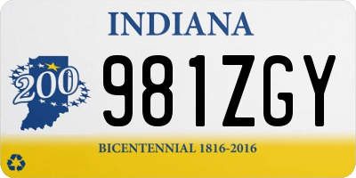 IN license plate 981ZGY