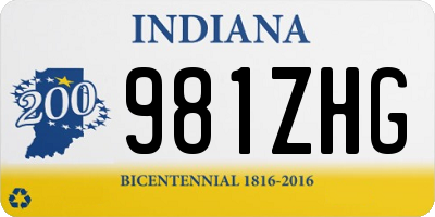 IN license plate 981ZHG