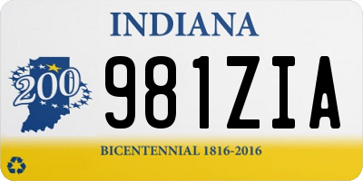 IN license plate 981ZIA