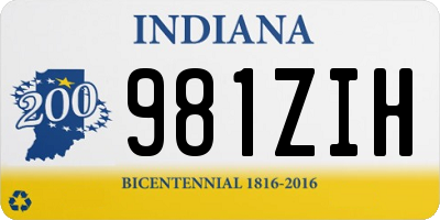 IN license plate 981ZIH