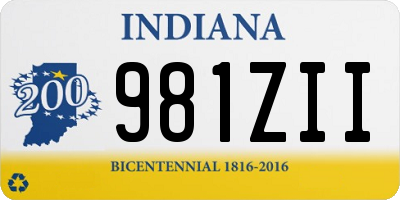 IN license plate 981ZII