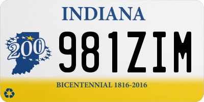 IN license plate 981ZIM