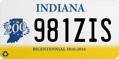 IN license plate 981ZIS