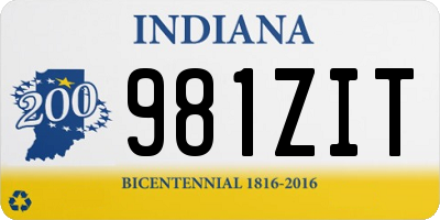 IN license plate 981ZIT