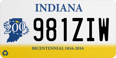 IN license plate 981ZIW
