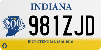 IN license plate 981ZJD