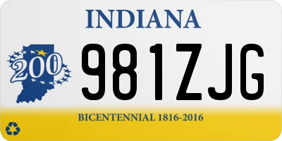 IN license plate 981ZJG