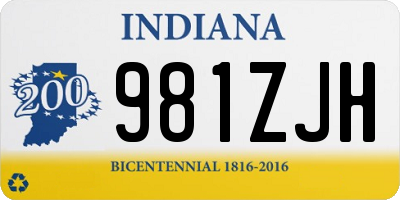 IN license plate 981ZJH