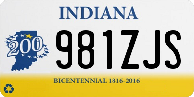 IN license plate 981ZJS