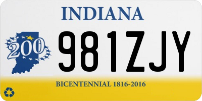 IN license plate 981ZJY