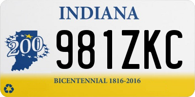 IN license plate 981ZKC