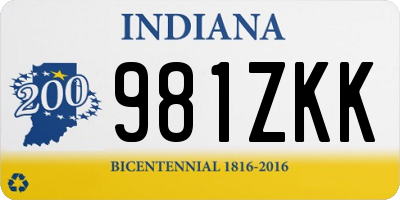 IN license plate 981ZKK