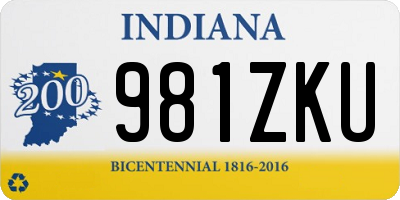 IN license plate 981ZKU